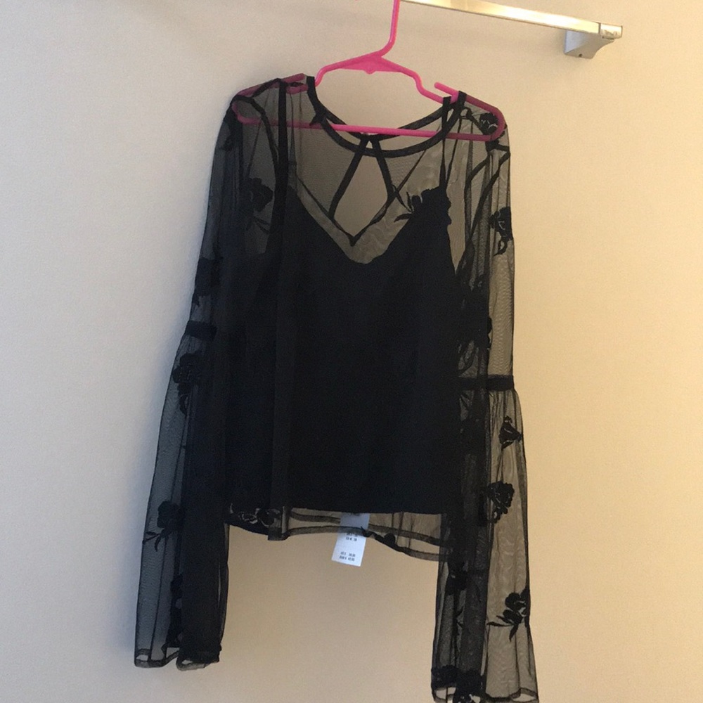 Black Sheer Top